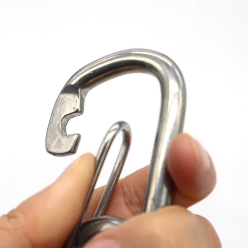 Stainless Steel 316 Simple Lobster Claw Spring Hook Safety Carabiner hook for handbag hiking