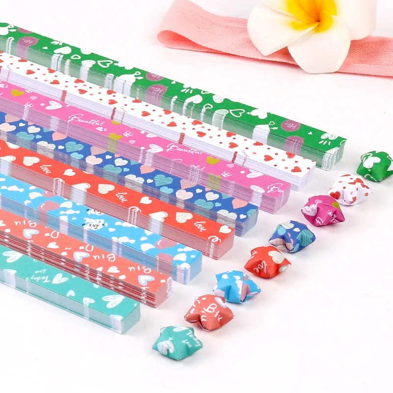 Colorful Glitter Star Strip Origami Set Children Handmade Origami DIY Gift Paper Glitter Origami