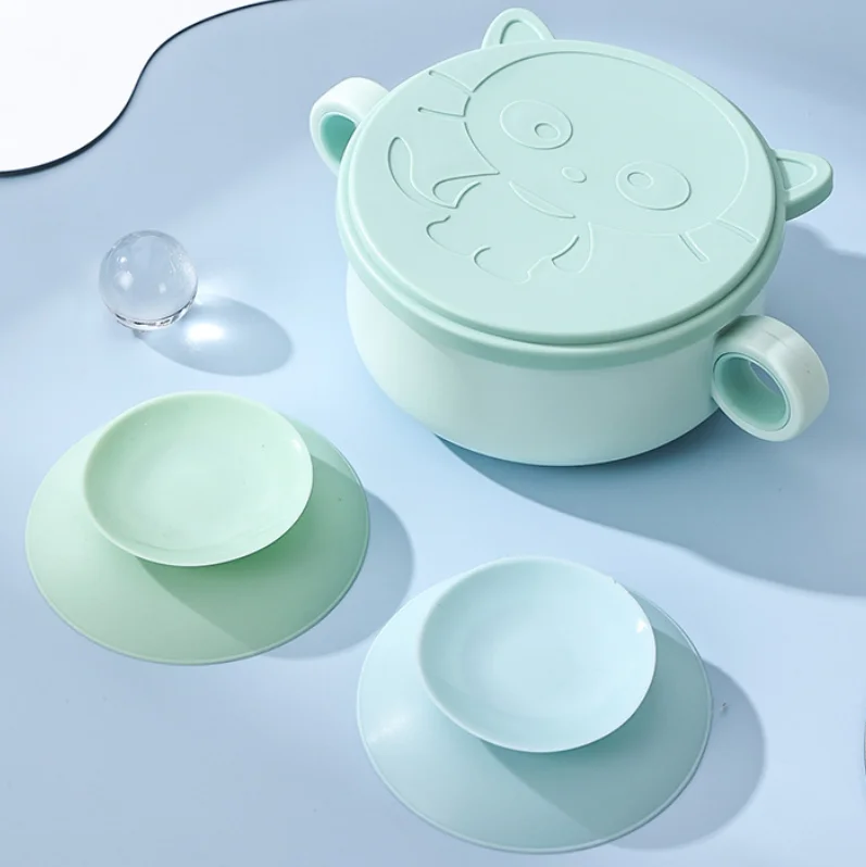 Silicone Double Sides Suction Cup For Baby Feeding Bowl Plate Cup, Anti-slip Tableware Strong Sucker
