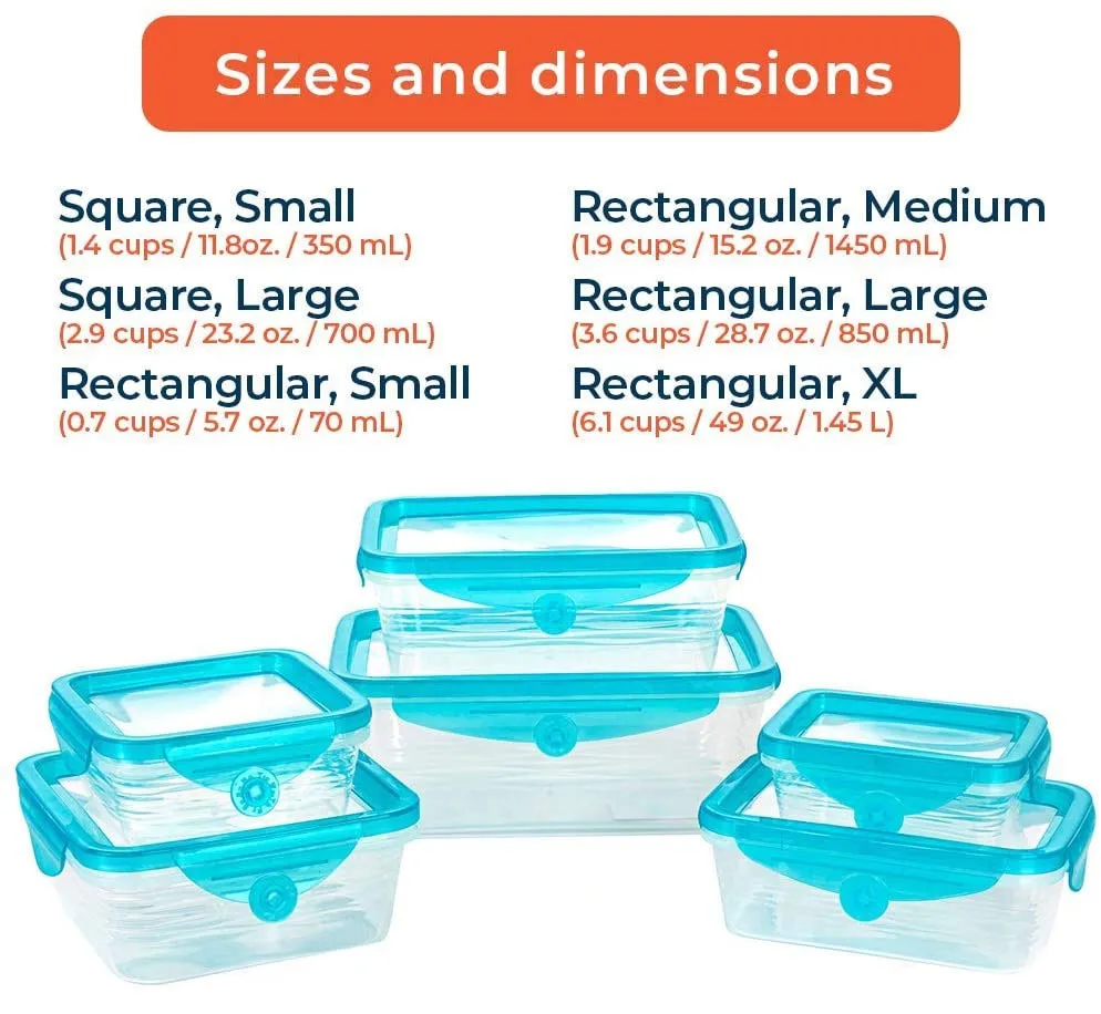 transparent sealed food storage container