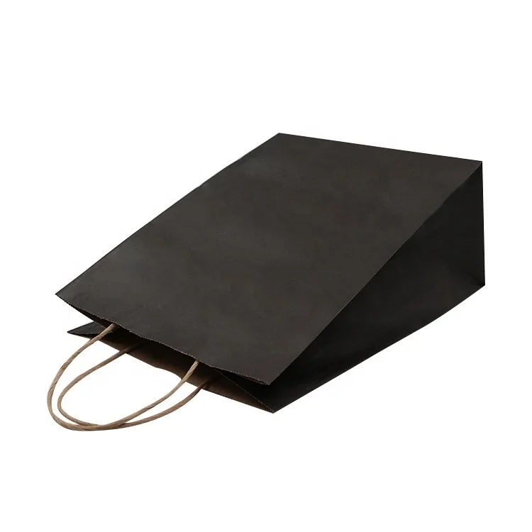 luxury boutique retail shopping gift packaging custom printed black small paperbag with your own logo