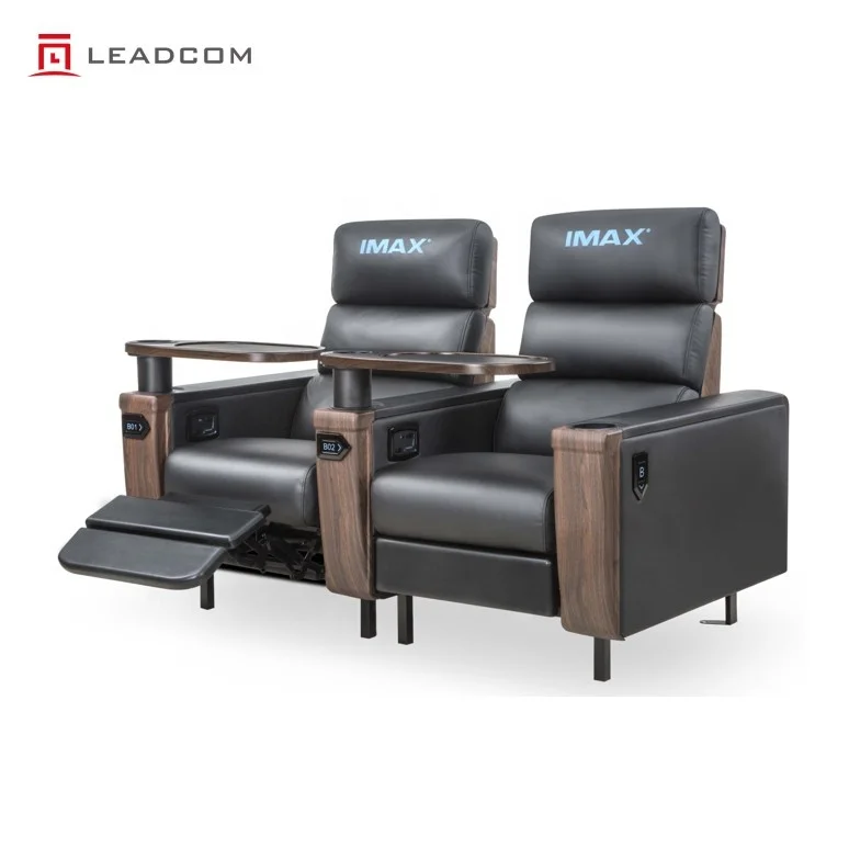 LEADCOM commercial leather vip cinema recliner seating movie theater vip seat zero wall mechanism (LS-818)