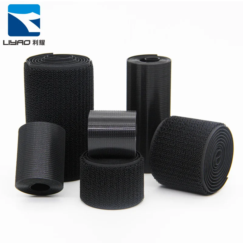 Baby-Friendly Non-Pulling Magic Velcroes Black Nylon Cuff Fasteners for Children Shoes Anti-Hook Hair Bait for Infant Clothing