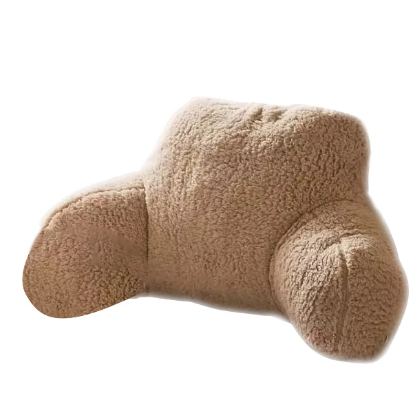 Sherpa fleece reading pillow bed and backrest pillow with arms for adults or kids