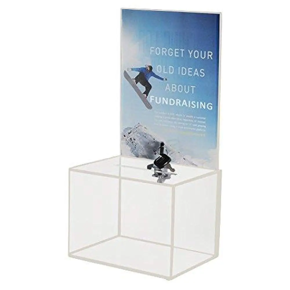 Acrylic Donation Ballot Box Suggestion Box  Comments Box with Locking