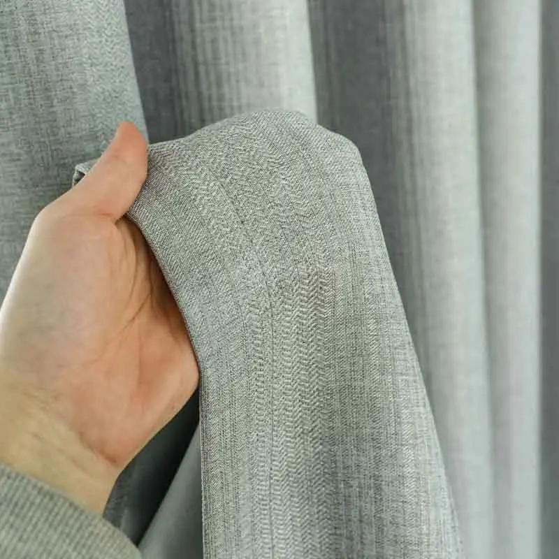 Yafuni thickened dark grain small jacquard black silk blackout curtain living room bedroom solid color mosaic curtain