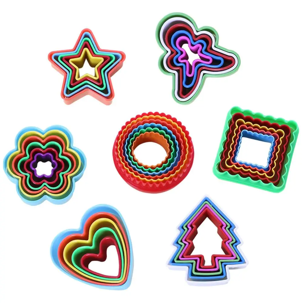 5PCS/SET Cutter Set Biscuit Cutter Sandwich Fondant Fruit Vegetable Christmas Cake Biscuit Baking Cookie Baking Mold