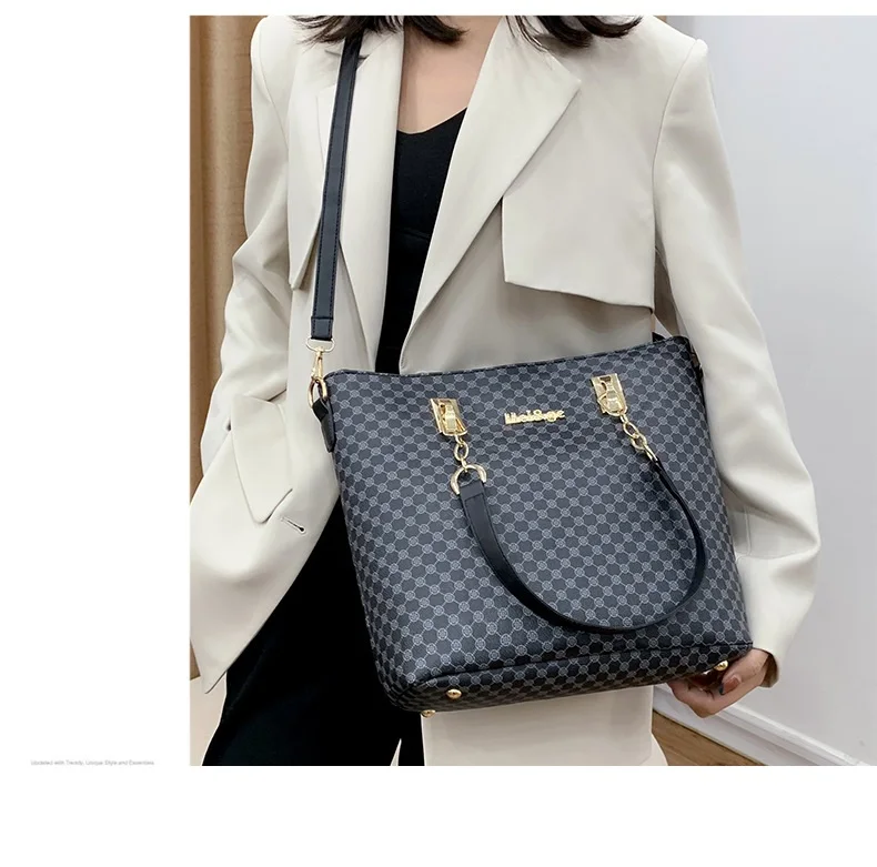 Wholesale Women Trendy Shoulder Tote Hand Bags 6 Piece Set Printed pattern Leather Purses And Handbags