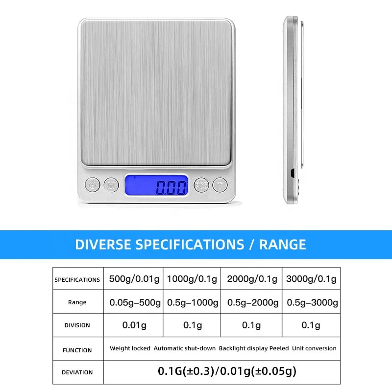 
Stainless Stain 0.01g Kitchen Gold Weight Scale, Digital Electronic Portable Gold Weighing Scales 