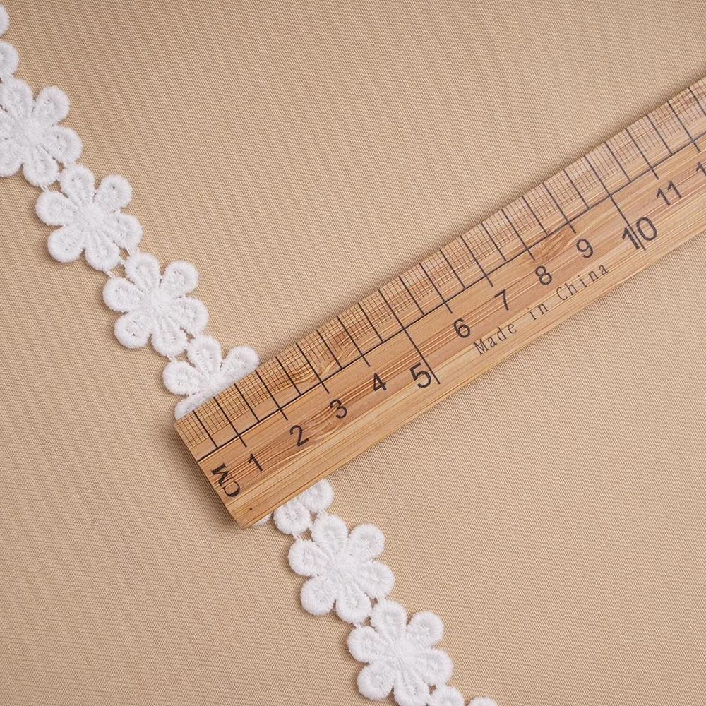 High Quality  Cotton Lace Tape  Embroidered Flower Lace Trim  Border Lace Trim Flower