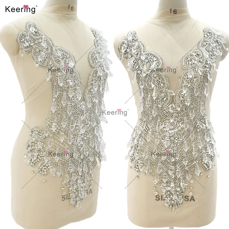 WDP-535 Keering DIY Rhinestone Jewelry Drop Tip Ice Beads Handmade Bodice Applique With Glass Crystal Pendant Beads For Dress