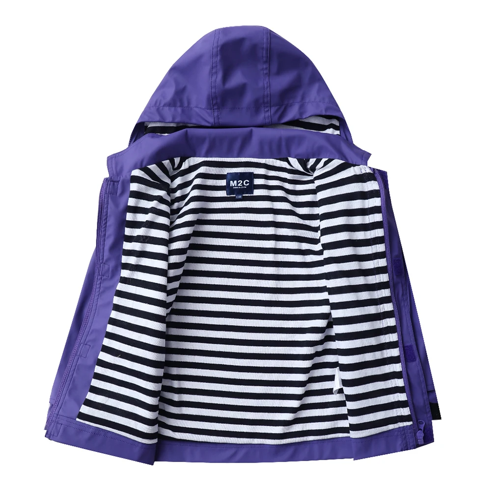 Kids Hooded Rain Jacket Waterproof Cotton Lined Raincoat  for Children Spring Fall Outwear Waterproof Jackets