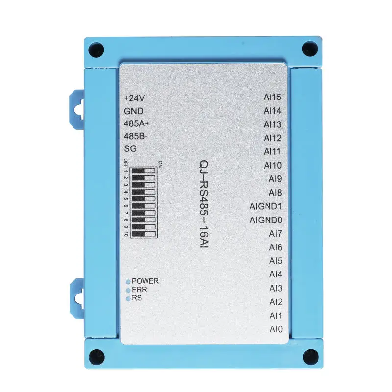 Huaqingjun 16-Channel RS485 Analog Input Module 0-10V RS485 Modbus RTU Protocol Communication AI Board for PLC