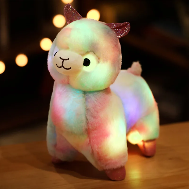 Best Seller Plush Toy Alpaca With Light Soft Toy Sheep Stuffed Pillow Goat Toy Baby Birthday Gift