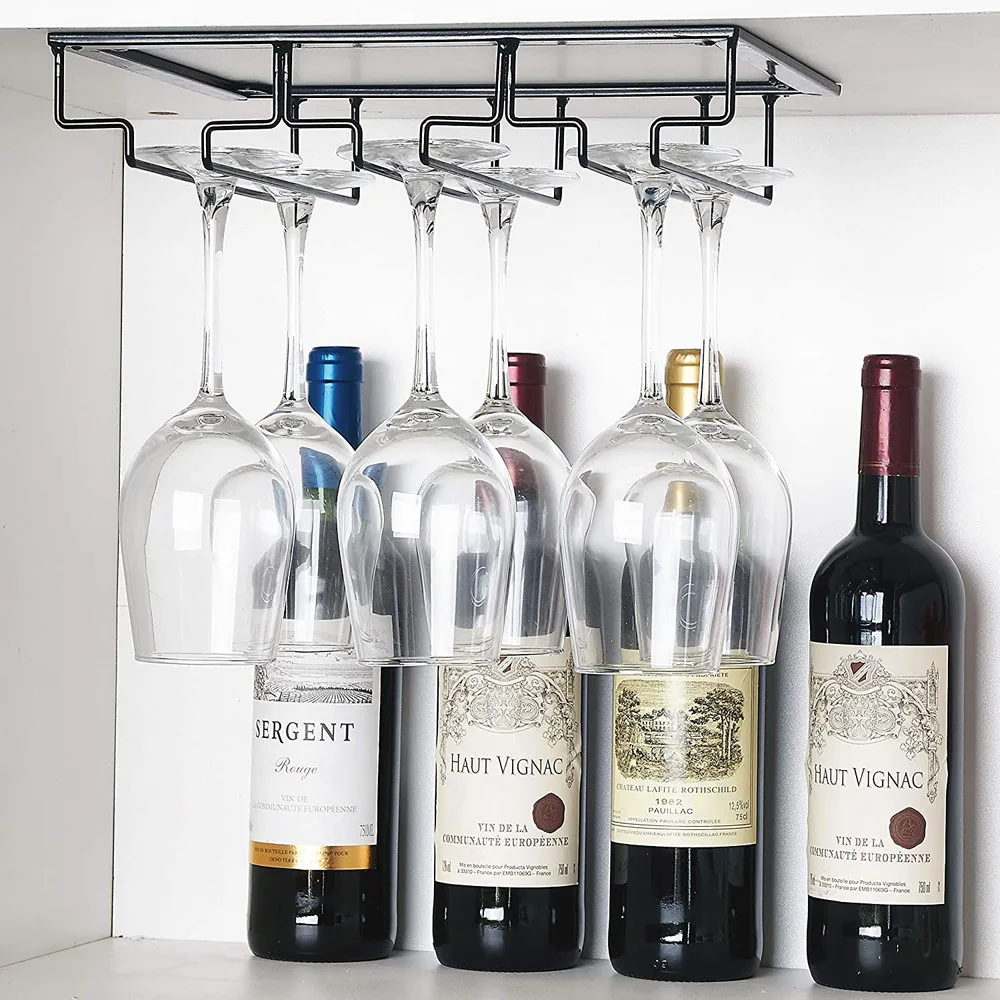 Household stainless steel hanging upside down  wine glass rack