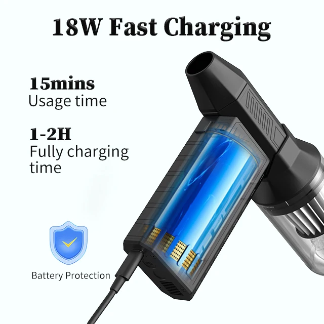 Wholesale Violent Fan portable 130100RPM 2500mah*3 Compressed Air Duster Computer keyboard cleaning Mini turbo jet fan car dryer