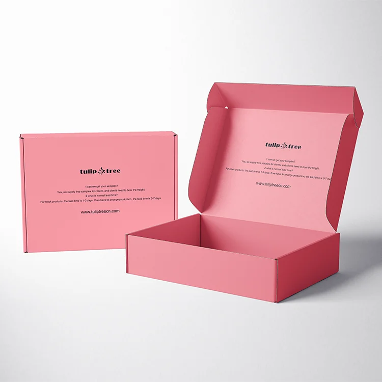 Package Light Pink Sturdy Cosmetic  Skincare Paper Mailling Box, Custom Mailer Packaging Box with Corrugated Insert