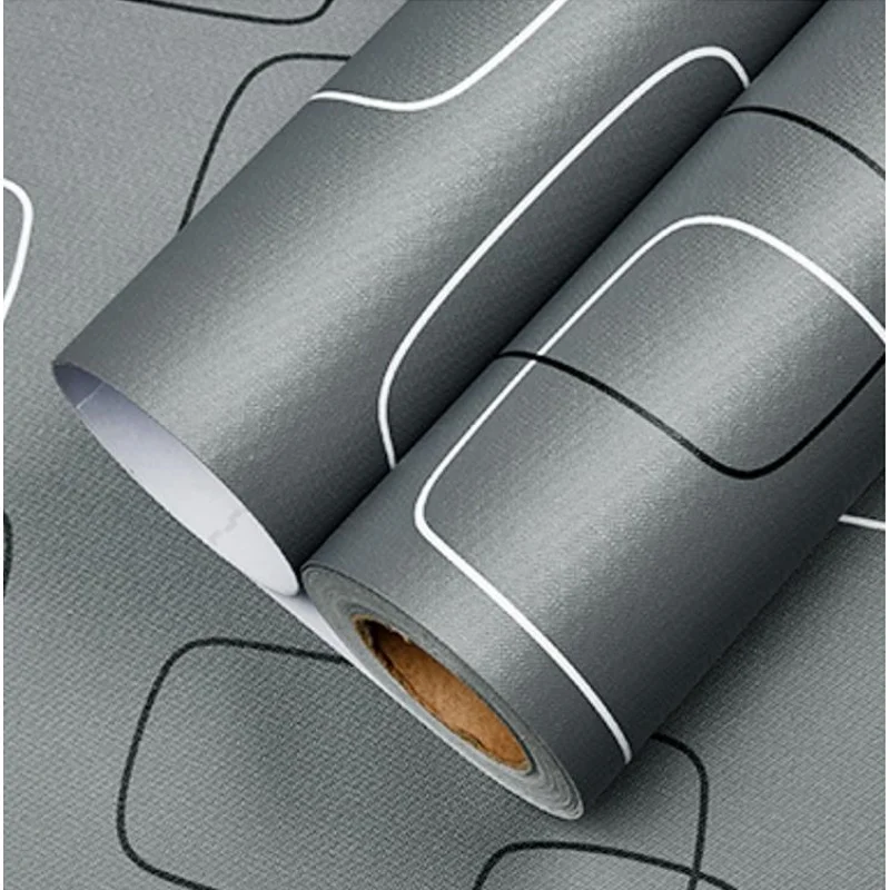 Modern Minimalist Wallpaper Self-Adhesive Grey White Easy to Clean Living Room TV Background Wall Bedroom Wall Covering