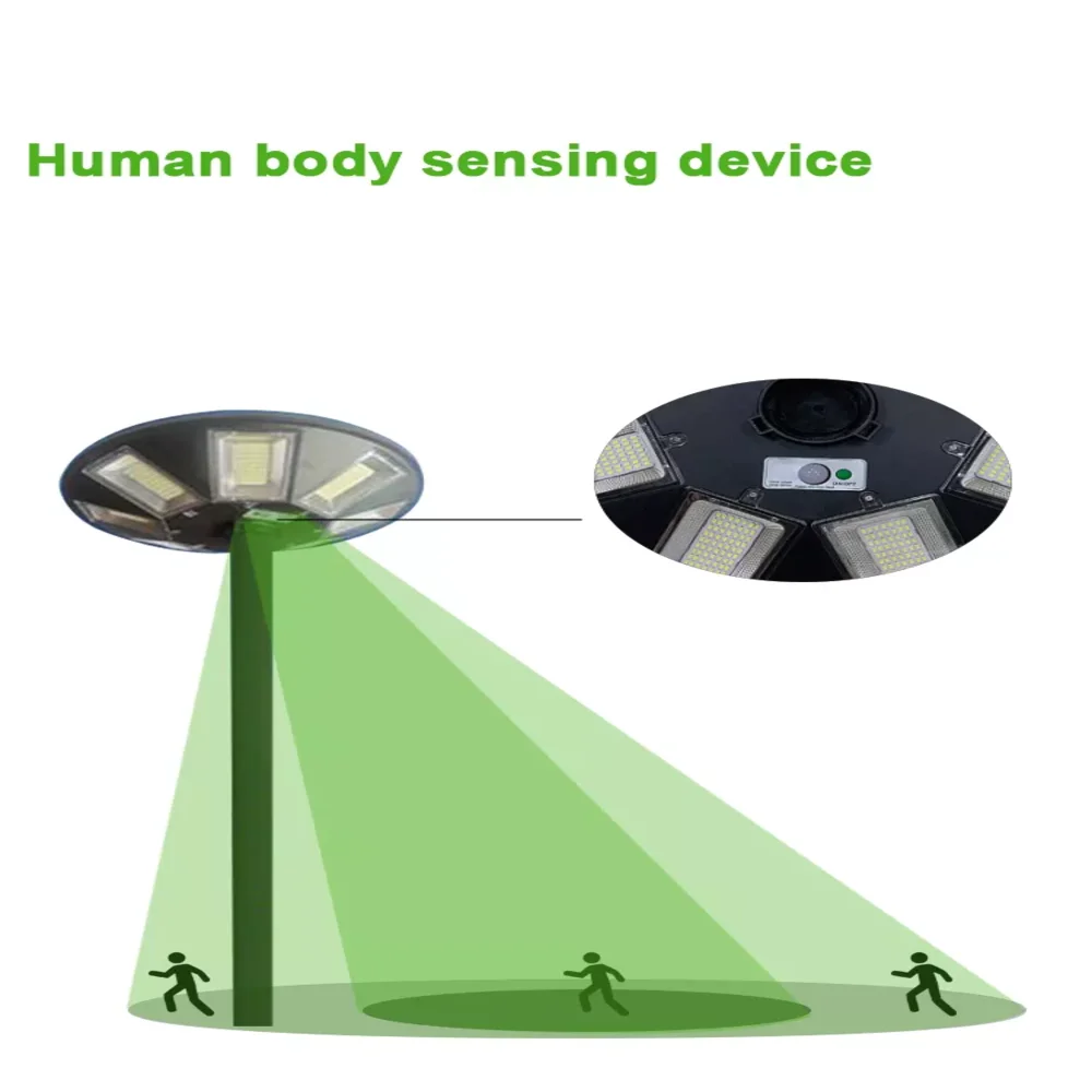 Factory direct round solar street garden light 300w supre bright ufo design