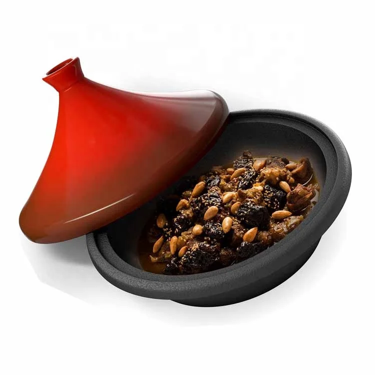 Factory Wholesale Cast Iron Enamel Moroccan Tajine Pot Tagine Cookwares Tajine