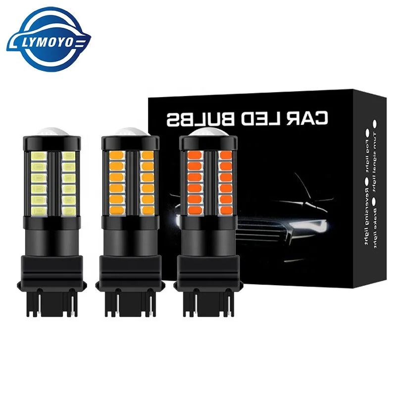 Car Rear Brake Lights Parking Yellow White Red 12-24V 5730 33 SMD T25 LED 3157 3156 3057 3056 p27/7w P27W LED Bulbs