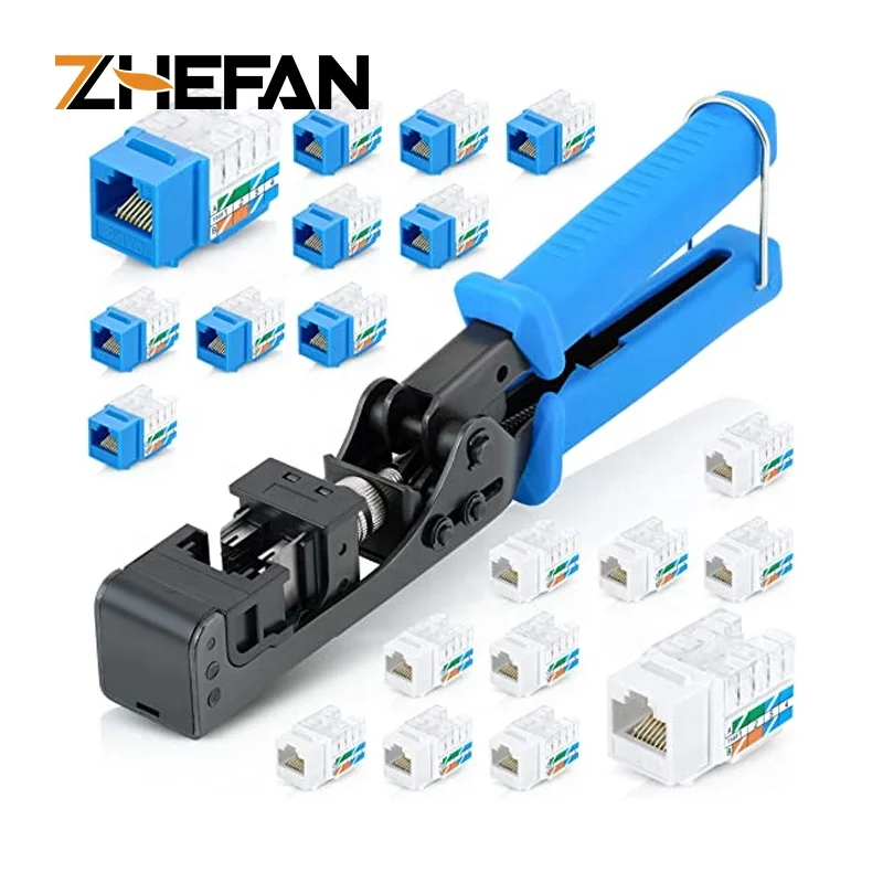 ZHEFAN Cat.5 Cat.6 сетевой модуль Keystone Jack обжимные плоскогубцы многофункциональные и зачистки проводов