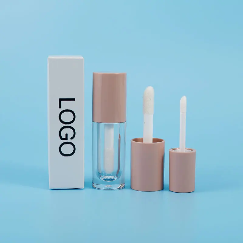 
Round lipgloss tubes short , custom logo lipgloss tube customised , empty nude lipgloss tube big brush 
