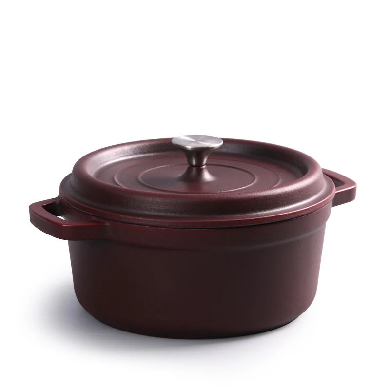 Hot Sale Colorful Enamel Coating  Low MOQ 22cm 24cm 26cm 28cm Dutch Oven Cast Iron Pot Set Casserole