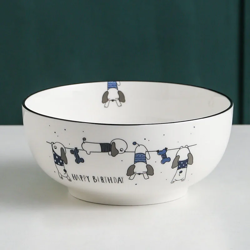 new arrival happy birthday cow european style porcelain dinnerware set