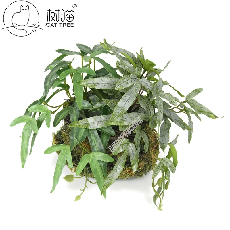 Realistic newest style artificial 3 D flowers fake hanging plant artificial fern  for wall decorative