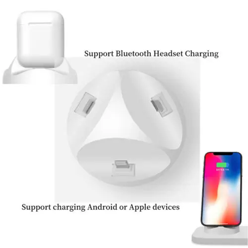 Новинка 2020, трендовые продукты 3 в 1, беспроводное зарядное устройство qi, Прямая поставка, зарядная док-станция для iphone