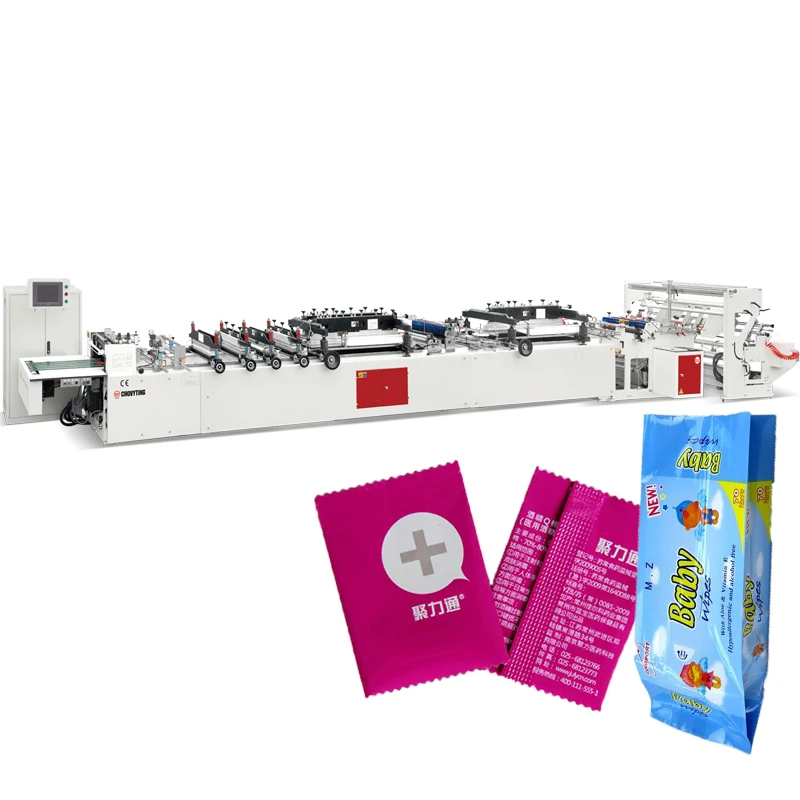Laminated Plastic Center seal gusset pouch machine 4 side Stand up central Fin Seal bag Making Machine