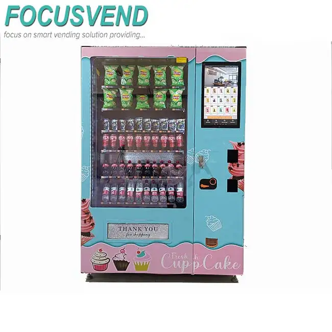 small food pizza cake vending machine with refrigerator
