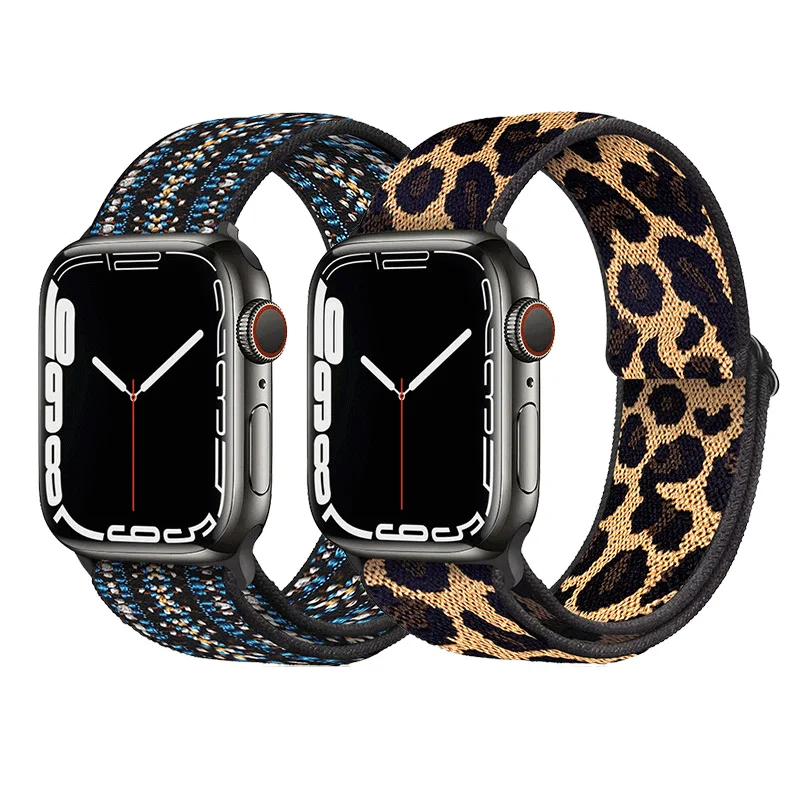 2023 Новый эластичный нейлоновый плетеный браслет для apple watch и нейлоновый ремешок для Iwatch серии 7 6