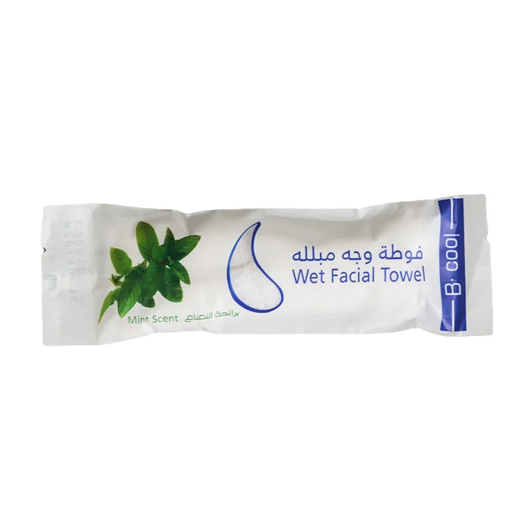 MINT SCENT 100% cotton airline coffee  restaurant shop fresh wet facial towels refreshing tissue