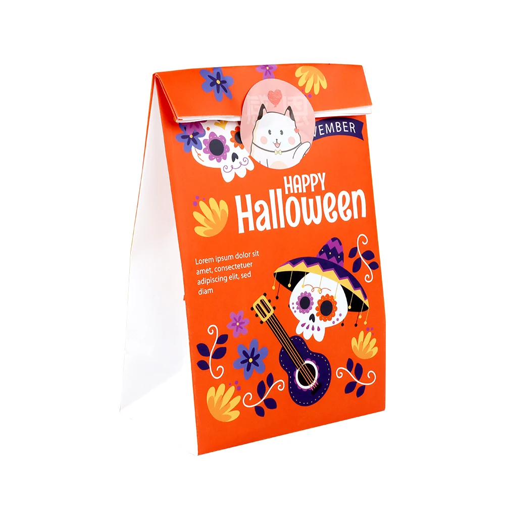 Custom Design Logo Grease Proof Baking Barbecue Bread Snack Food Takeout Takeaway Packaging Square Bottom White Kraft Paper Bag