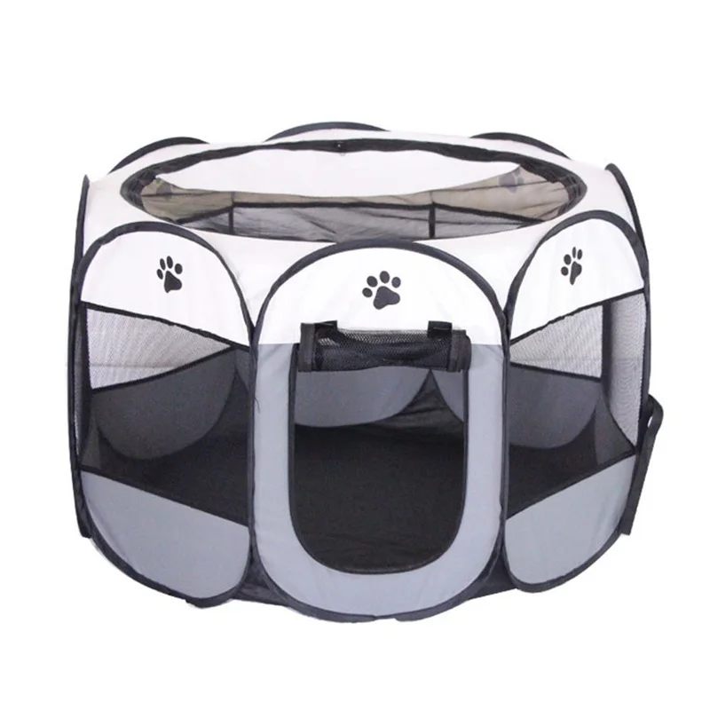 Portable Pet Dog S M L Playpen Folding Cage House Puppy Kennels Octagon Fences for Small Large Dog Cat Tent Bed Delivery Room