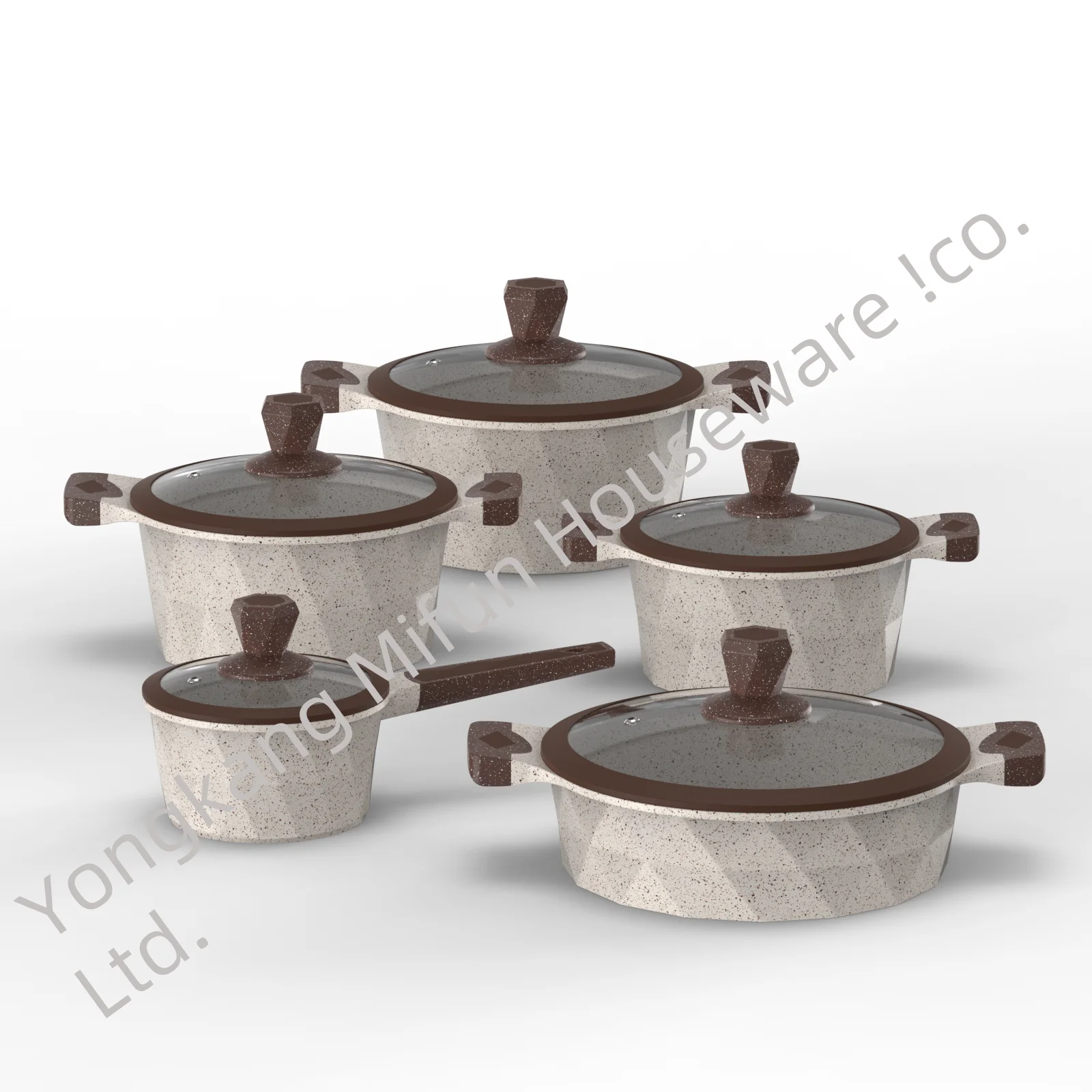 Hot Selling Kitchen Cast Iron Enamel Cooking Pots and Pans Non-stick Cookware Sets Ideal for Family