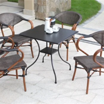 Youya popular outdoor aluminum garden cast aluminium furniture french bistro table sets for big family