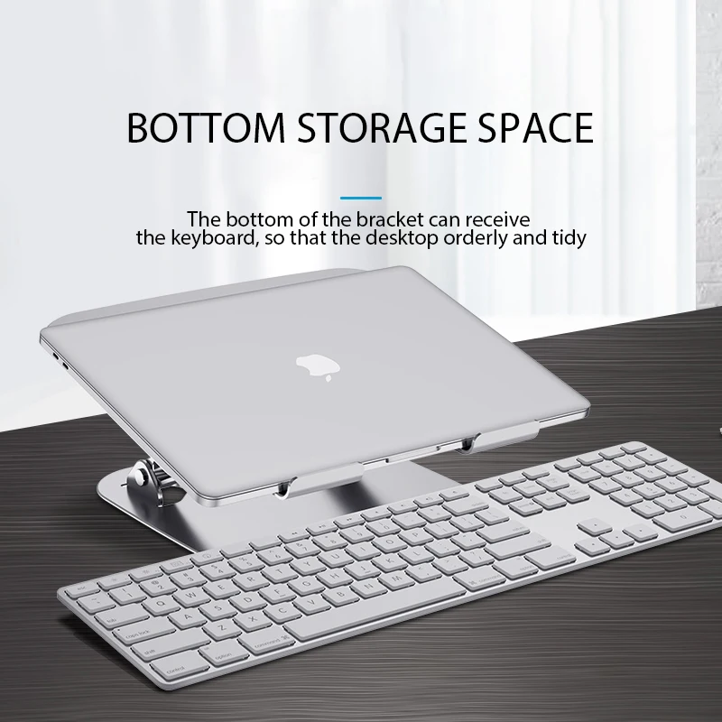 Built-in cooling fan portable laptop desktop stand free foldable aluminum laptop holder with flexible adjustment function