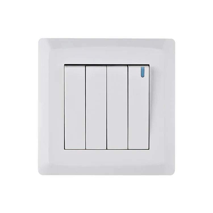 Настенный выключатель для пианино, 4 клавиши, 10 А, тип 86*86 мм, стандарт Великобритании