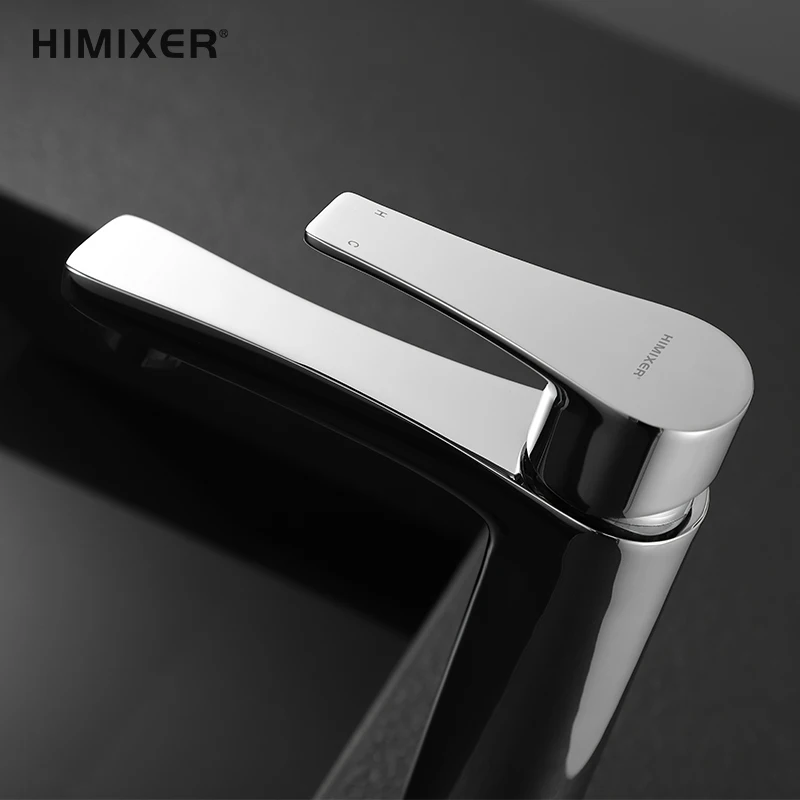
HIMXER RTS small MOQ customization Single Handle Brass Bathroom Faucet Chrome Wash basin faucets 