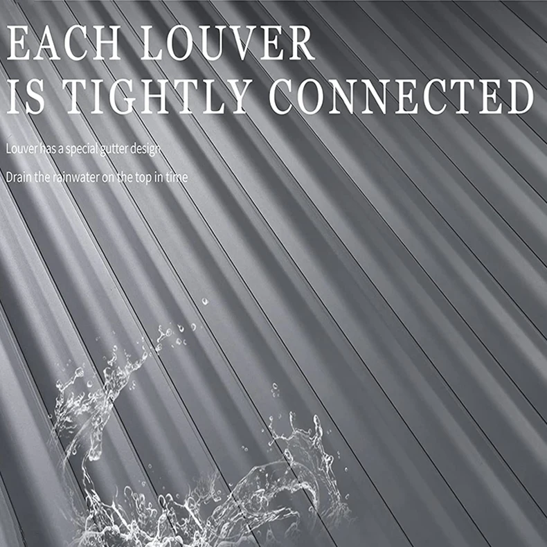 Waterproof Manual Pergola for Garden Outdoor Aluminium Gazebo Sun Shade for Patio Backyard or Courtyard for Hotels