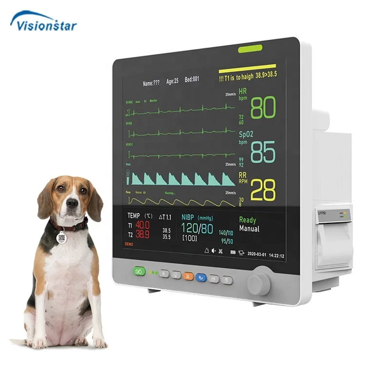 Animal Clinics Equipment 17 Inch 5 Parameters Veterinary Monitors for Sale