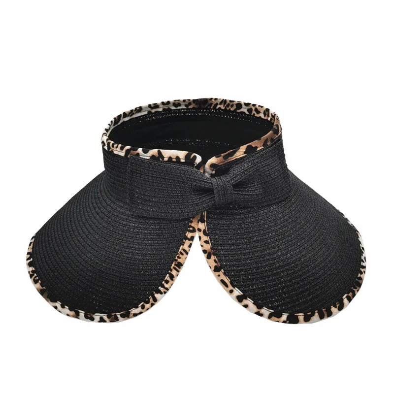 New Women Summer Visors Hat Foldable Wide Large Brim Beach Hats Straw Hat chapeau femme Beach UV Protection Caps