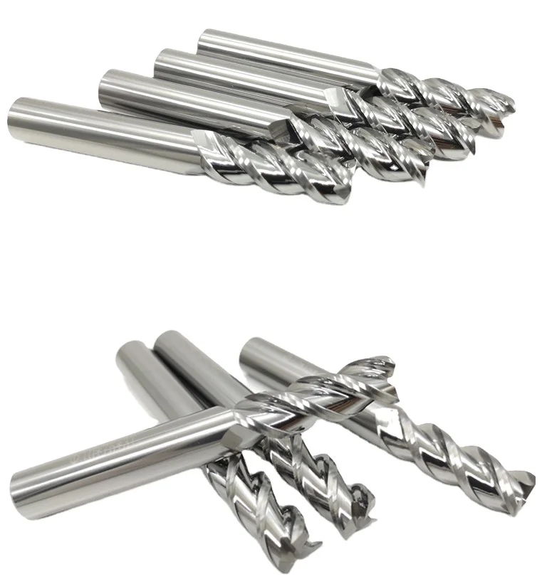 Твердый карбид 3 флейта Endmill для алюминиевой обработки D4 * 12 50L