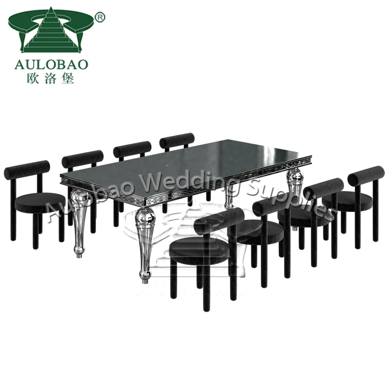 Dubai Wedding Decor Event Metal Black Velvet Wedding Chair