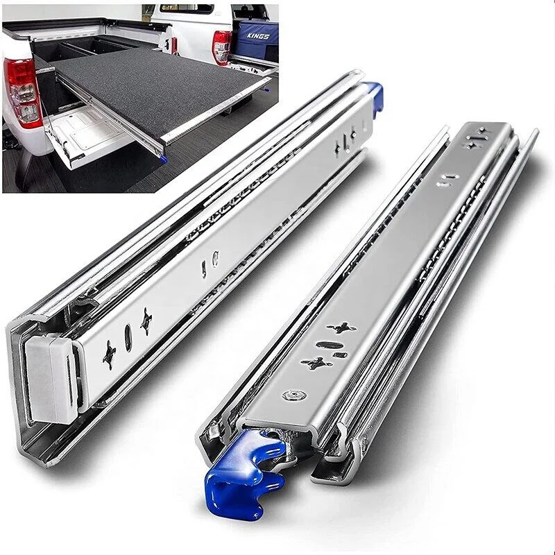 53mm width Ball Bearing Slides  18 inch 115kG 3-Fold Full Extension Heavy Duty Telescopic Drawer Slides Lock in Lock out