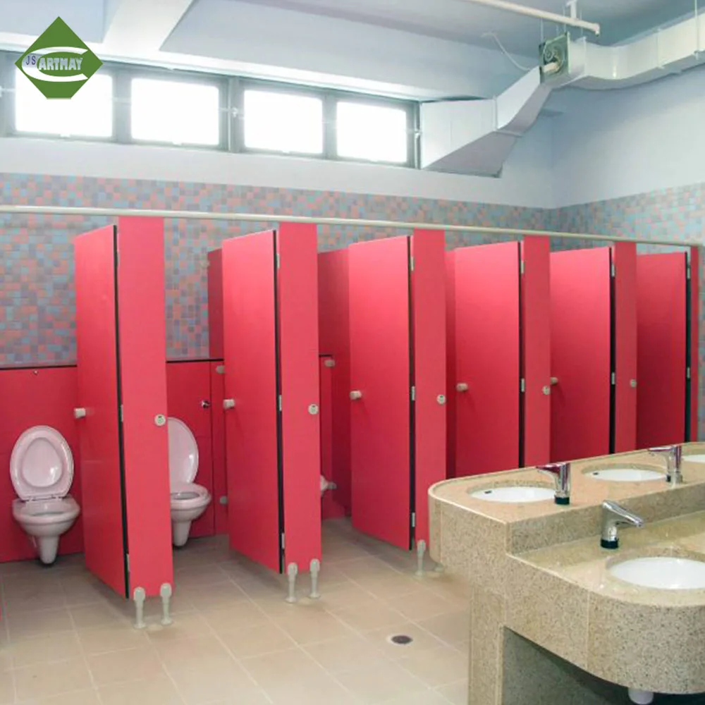 Commercial Phenolic Core Shower Partitions Restroom Partition Toilet Cubicles Stalls Hpl Panel Public Toilet Divider Wall
