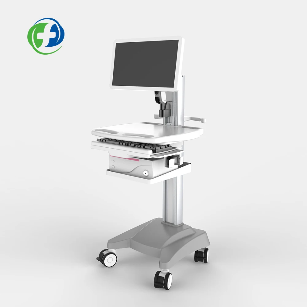 Medical workstation trolley computer desk patient medicine trolley abs cart laptop nursing trolley 2019